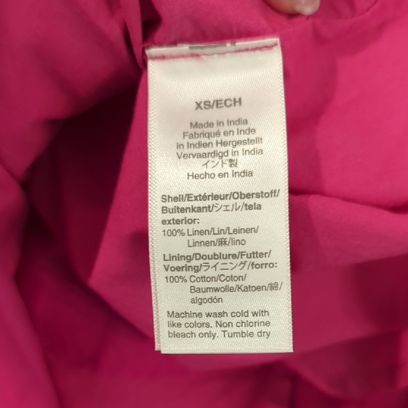 J Crew 100% Linen Dress Sleeveless Pink Lined Button Back size XS - Picture 9 of 12